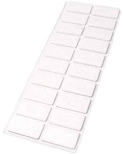 Adsamm® / 20 x feltrini autoadesivi/Bianco / 20x40 mm/Rettangolare/piedini per mobili in feltro da 3.5 mm di spessore/pad protettivi per arredi