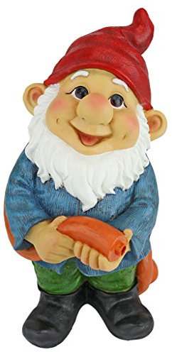 Design Toscano QM2592000 Schlauchauslassfigur Gartenzwerg Harry, Resin, Mehrfarbig, 19 x 14 x 28 cm