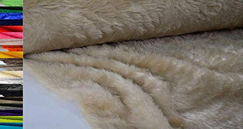 StoffBook BÄRCHENFELL TEDDYFELL FELL STOFF FELLIMITAT STOFFE METERWARE, D107 (Camel)