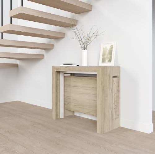VE.CA - Table Console Mercurio - Extensible - avec Support de rallonge - Couleur : Chêne Sherwood - Dimensions : de 40 à 300 cm - Cuisine, Décoration - Made in Italy