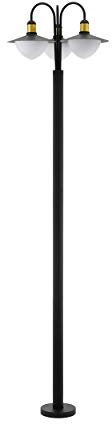 EGLO Außen-Stehlampe Sirmione, 3 flammige Außenleuchte, Standleuchte aus verzinktem Stahl, Glas: Weiß, opal-matt, Farbe: Schwarz, gold, Fassung: E27, IP44