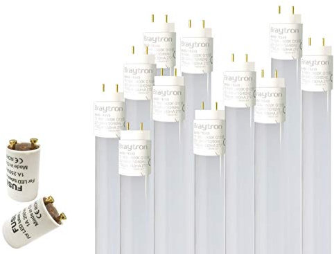 Braytron 2x 150cm LED Röhre G13 T8 Leuchtstofföhre Tube / 24W Kaltweiß (6500K) 2430 Lumen 270° Abstrahlwinkel/inkl. Starter 2er Pack/milchweiße Abdeckung