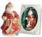 Krebs Glas Lauscha - Weihnachtsdekoration/Christbaumschmuck aus Glas - Weihnachtsmann als Anhänger - Motiv: mit Baum - Größe: ca. 16 cm - Made in Germany