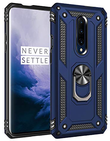 BestST Coque Oneplus 7 Pro, Support de Bague en métal, pivots de Rotation à 360 ° & 180 °. Étui de Protection Slim Soft TPU + PC, Compatible avec Support de Voiture magnétique - Bleu