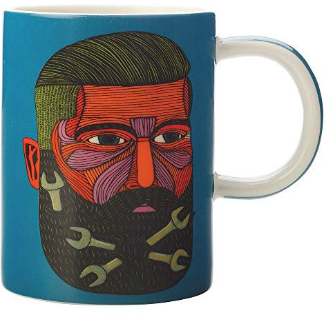 Maxwell & Williams DX0709 Mulga Becher aus Porzellan, Mehrfarbig, 450 ml