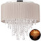 Relaxdays Deckenlampe Kristall, Lampenschirm aus Organza, G9-Fassung, 5-flammige Deckenleuchte, 39 x 39,5cm, grau/silber