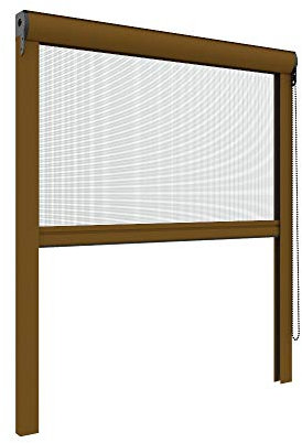 Zanzanet Zanzariera verticale 42 mm per finestre su misura personalizzabile a catena antivento telaio con profilo robusto e resistente in alluminio Made in Italy Bronzo Verniciato