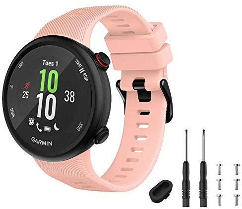 TopPerfekt Pulsera Compatible con Garmin Forerunner 45s, Pulsera Deportiva de Silicona, Forerunner 45s Replace Pulsera - Rosa