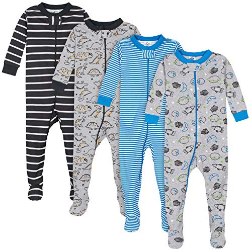 Gerber Baby - Jungen 4-Pack Footed Pajamas Baby- und Kleinkind-Schlafanzge (4er Pack)