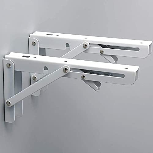 2PCS Regalhalterungen aus Robustem Edelstahl, Halterung für Wandregal, Klappbare Wandhalterungen, Regalträger aus Metall, Klappbare Regalhalterung aus Edelstahl, Klappbares Wandregal
