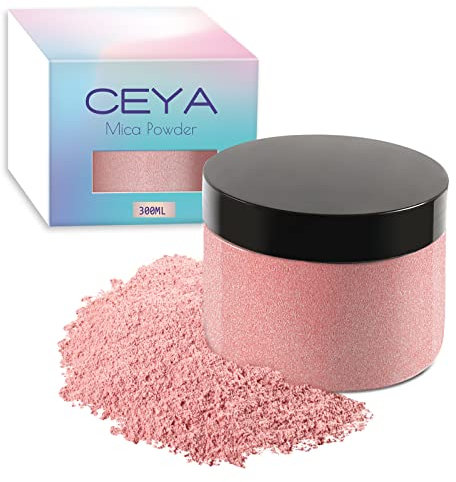 Ceya Polvo de mica, 150 g, pigmento colorante de efecto nacarado rosa milenario para resina epoxi, vasos, bomba de baño de limo, tinte de jabón, limo, vela, manualidades de resina, pintura, joyas