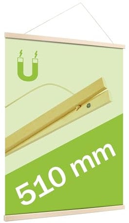 SPRINTIS Posterleiste 51 cm, holz, magnetische Posterschiene aus Kiefernholz im DIN B2 Format, Poster Aufhänger als gestalterisches Element
