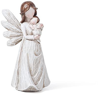 Fritz Cox Schutzengel | My.Angel.Art Schutzengel mit Kind| Engel mit Kind | kleine Engel Skulptur (Engel mit Baby)