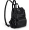UTO Damen Rucksack Leder Vegan Tagesrucksack Modischer Multifunktion Rucksackhandtaschen mit Schleife Quaste Lässige Vielen Kompartiment Reißverschluss Daypack Für Freizeit Schule Reise Schwarz