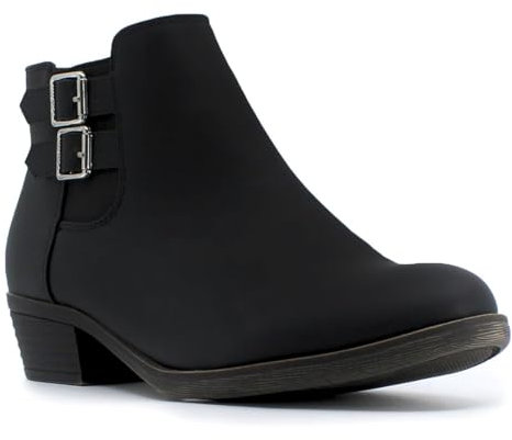 Nautica Stivaletti da donna con cerniera laterale, eleganti stivali da donna, con tacco basso, design chic e taglie versatili, lo stivaletto perfetto per occasioni eleganti e casual - Alara, Fibbia