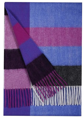 SEECOSY Schal aus 100% Lammwolle – karierter weicher warmer Schal, Geschenk für Damen und Herren