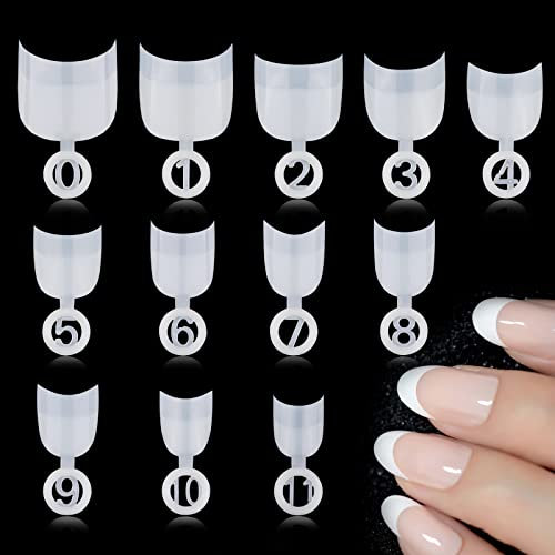 MWOOT 600 Pièces Ovale Court Faux Ongles Artificiel Capsules Ongles Nail Tips, Français Acrylique Faux Ongles Pointues Extension Autocollants pour DIY Salon Manucure Décoration,12 Tailles (Blanc)