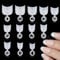 MWOOT 600 Pièces Ovale Court Faux Ongles Artificiel Capsules Ongles Nail Tips, Français Acrylique Faux Ongles Pointues Extension Autocollants pour DIY Salon Manucure Décoration,12 Tailles (Blanc)