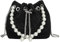 AZURAOKEY Strass Schultertasche Damen Abend Clutch Perle Kordelzug Geldbörse Handtasche, Schwarz