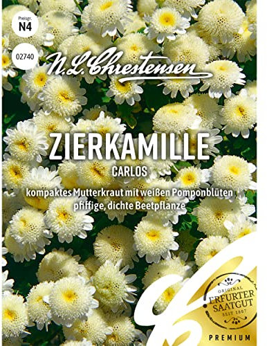 Zierkamille Carlos Saatgut, Samen für Beet- und Balkon-pflanze mit weißen Blüten
