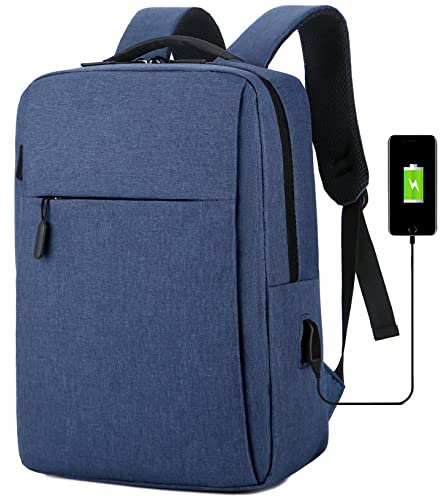 Mixroom Zaino Laptop Borsa Porta PC Portatile per Computer Custodia Notebook fino ai 15 Con Attacco USB Z8 Blu