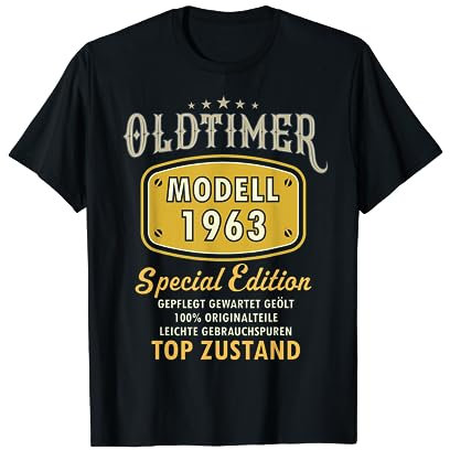 1963 Geburtstag Mann 60 Jahre Deko Lustig 60er 60 Geburtstag T-Shirt