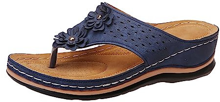 MJGkhiy Ciabatte Donna Ortopediche Piscina Aperte Mare Ciabatte Tacco Basse Sandali Slip-On Con Tacco Sandali Bohemia Casual Infradito Sughero Casa Mare Piscina