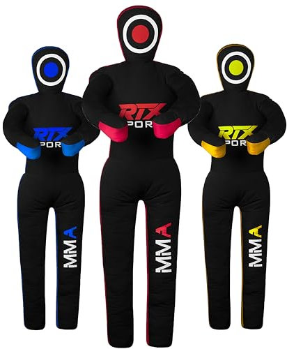 RTX MMA MADMUM Judo Judo ARRAPLING MANDE PUCHING Brazilian BJJ JIU Jitsu Position Debout Dummy Wrestling Arts Martial Boxing Karate Dummies - Toile - Non rempli (Red, 59 - inches)
