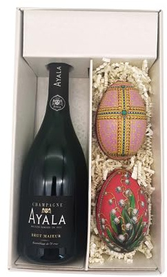 Weiße Geschenkbox - Champagner Ayala - 1 Brut - 2 Oeufs de Fabergé (motif aléatoire) LE PETIT DUC