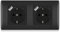 BSEED Steckdose Unterputz mit Steckklemme 16Amp, Doppelsteckdose Unterputz mit USB/TYPE C Port 2.1A, 2 Fach Steckdose mit PC Rahmen, Schuko Steckdose mit USB Anschluss Unterputz Schwarz - 152 mm