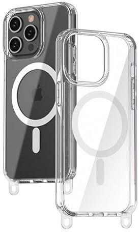 beadstars durchsichtige Handyhülle mit abnehmbaren Ösen für Handyketten kurz oder lang mit Rundumschutz, transparent, Stoßfest, kompatibel mit iPhone MagSafe 15, 14, 13 (iPhone 14 Pro)