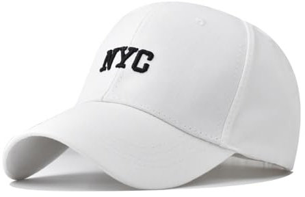 DOwrap Unisex Klassische Baumwolle NYC kleine Buchstaben bestickte Baseballkappe Papa Kappe Outdoor Hut Herren Baseballkappe, weiß, 58