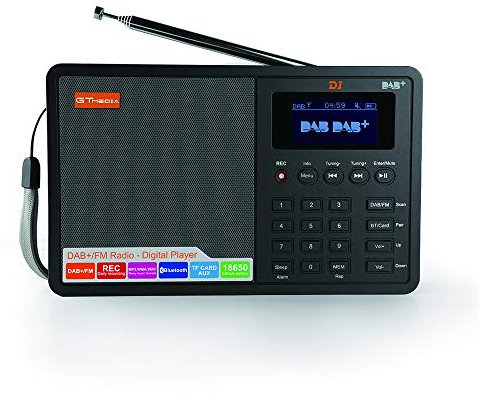 Tragbares DAB Radio,Bluetooth Radio,Küchenradio mit Kabel oder Radio Batteriebetriebenes Radio, Farbdisplay Digitalradio DAB Radio mit DAB+/UKW/FM,Audiowiedergabe, Uhrzeit/Alarm, Farbdisplay