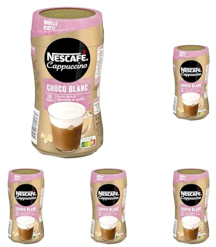 Nescafé Cappuccino Choco Blanc, Café Soluble, Boîte 270g (Lot de 5)