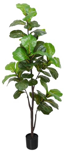 Pertivery Artificial Fiddle Leaf Fig Tree 6ft, Large Faux Plant Fake Ficus lyrata Silk Trees with Pot for Indoor Outdoor House Living Room Office Home Decor