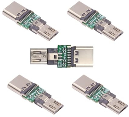 cablecc 5 pz/lotto Micro USB 2.0 5Pin Connettore Maschio a USB Tipo-C Femmina Dati di Alimentazione Adattatore PCBA