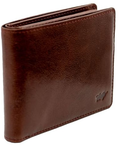 BRAUN BÜFFEL - Herren RFID Geldbörse Arezzo - 4 Kartenfächer und 4 Steckfächer aus echtem Rindleder Schlichtes Design - Tabak