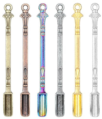 GEEHUA 6 pièces petites cuillères à pelle, mini cuillère portable en alliage métallique cuillère à poudre porte-clés décoration pour épices sels sable cuillère à épices fournitures de cuisine (A)
