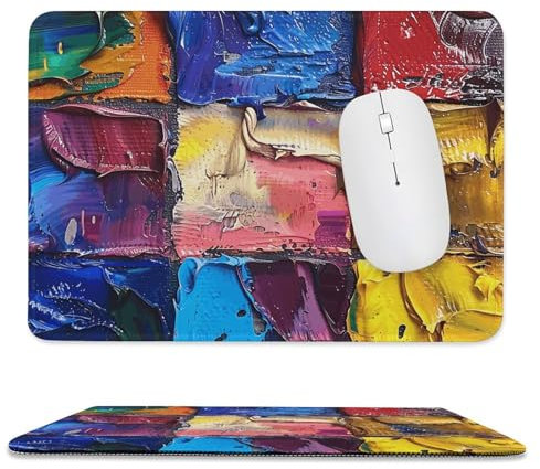 Square Mouse Pad with Non-Slip Rubber Base Paint Tray Pictures Mouse Mat with Stitched Edge Gaming Mousepad for Wireless Mouse Computer Laptop Home Office Desk Pad 7.9x9.4