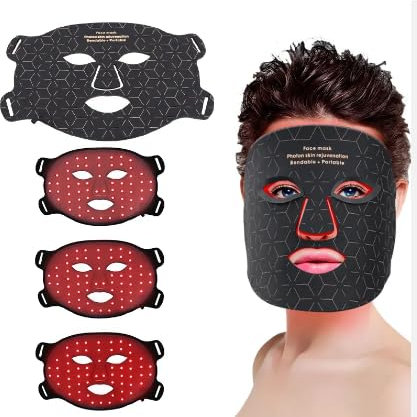 Maschera in Silicone 7 colori Led maschera facciale terapia della luce Full Face 240 perline