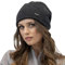 VIVISENCE Damen Beanie Mütze Winter Aus Warmem Wollgarn Klassische Herbst Wintermütze Gemütlich Mit Innenfutter Perfekter Passform Extra Komfort Modell 7087, Schwarze Melange,Einheitsgröße