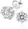 KRKC Moissanite Ohrringe für Damen, S925 Silber Diamant Ohrstecker 6-Krappen, Weißgold vergoldet VVS1 D Farbe, 0,6 Karat Nickelfrei Rund Ohrschmuck