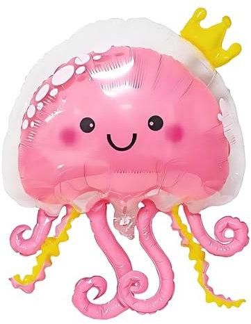 DazzJoy Meerestiere Luftballon Qualle Folienballon Rosa,XXL Qualle Luftballons Geburtstag,Unterwasserwelt Kindergeburtstag,Helium Riesenballon,Ozean Tiere Ballon für Kindergeburtstag Party Dekoration