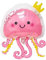 DazzJoy Meerestiere Luftballon Qualle Folienballon Rosa,XXL Qualle Luftballons Geburtstag,Unterwasserwelt Kindergeburtstag,Helium Riesenballon,Ozean Tiere Ballon für Kindergeburtstag Party Dekoration