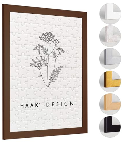 Haak Cornice puzzle Lavanda Marrone (opaca) 48 x 64 cm (circa 1000 pezzi) Cornice portafoto Cornice per puzzle