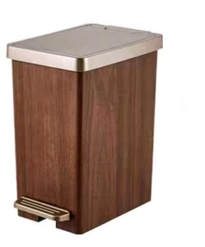 Poubelle À Grains De Bois, Poubelle De Bureau Rectangle, Poubelle Grande Corbeille À Papier Durable Antidérapant Poubelle Corbeille for Chambre, Salon 12L(15L)