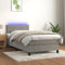Willood Boxspringbett mit Matratze LED Hellgrau 100x200cm Polsterbett Bett Einzelbett Bettrahmen Bettgestell Lattenrost Hotelbett Schlafzimmerbett Samt Stil3