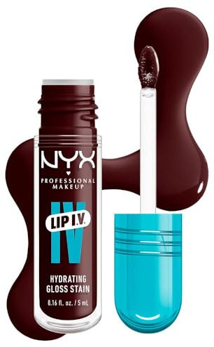 NYX Professional Makeup Feuchtigkeitsspendender Lipgloss und Lip Stain, Bis zu 12 Stunden Pflege, Lip IV Hydrating Gloss Stain, Farbe: Water 'Bout Wine?