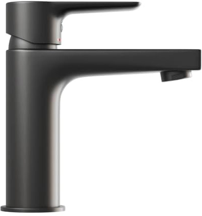 Bath Deluxe Wasserhahn Bad Schwarz - Waschtischarmatur aus massivem Messing und PVD-oberflächenbehandelt, Waschbeckenarmaturen für Badezimmer in elegantem Design, Bad Zubehör, Badarmatur Waschbecken