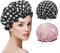 Duschhaube für Damen,2 Stück,wasserdichte und wiederverwendbare duschhauben,Punktmuster shower cap mit elastischem Band